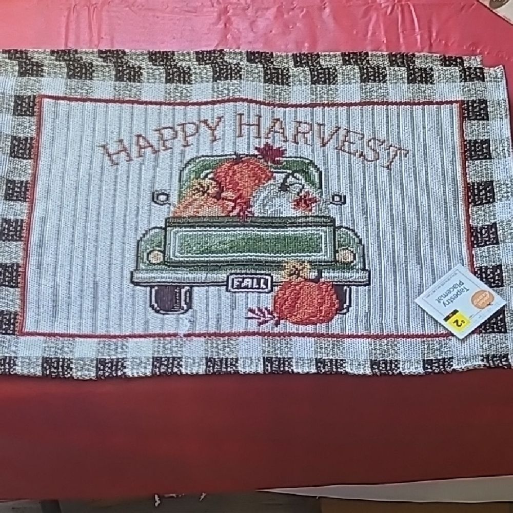 Happy Harvest Fall  Tapestry Placemat